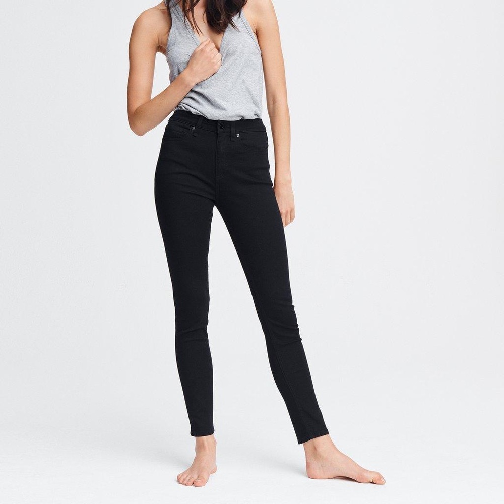 Rag & Bone High Rise Skinny Black Jeans